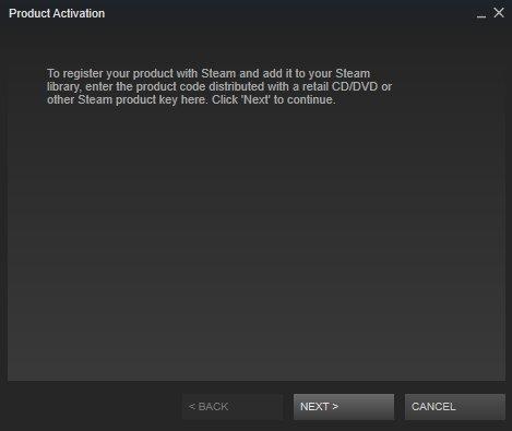Screenshot: Click "NEXT" — Steam client window showing the activation process