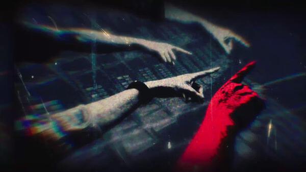 A screenshot from Persona 6 showing multiple hands reaching out in a dark, dramatic scene with a red-gloved hand in focus.