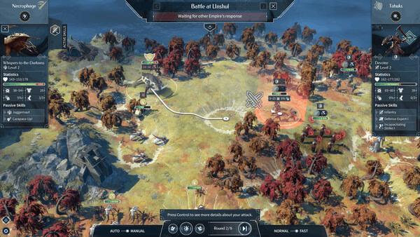 Screenshot from ENDLESS Legend 2 showing a tactical battle map with units, terrain details, and action options displayed.