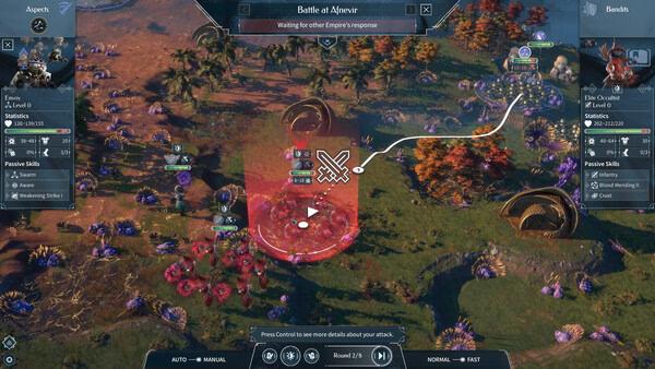 Screenshot from ENDLESS Legend 2 showing a tactical battle scene with units, terrain details, and combat interface elements.