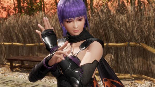 DEAD OR ALIVE 6 Last Round screenshot of a purple-haired woman in fighting stance with raised hand.