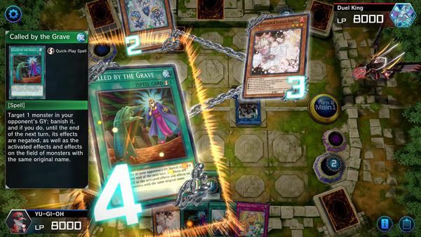 Screenshot of Yu-Gi-Oh! Master Duel showing a duel in progress with cards 'Called by the Grave' and 'Monster Reborn' on the field.