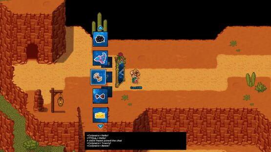 Them's Fightin' Herds screenshot: A character stands on a desert path next to a menu displaying various icons.
