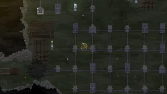 Screenshot from Moonrise Fall showing a grid puzzle with a character in a forest setting, surrounded by mysterious symbols.