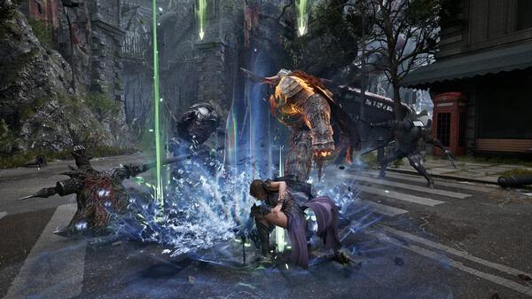 Screenshot from Tides of Annihilation: A character unleashes a magical attack amidst an epic battle.