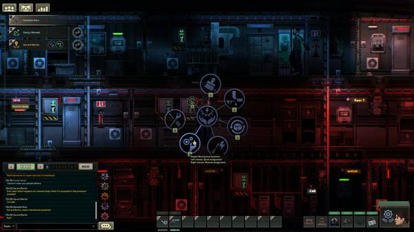 Barotrauma screenshot: Submarine interior with control panels and tool icons visible, displaying a dark, atmospheric setting.