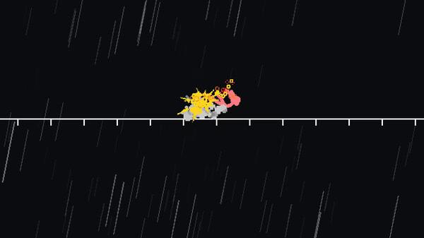 Screenshot from 'Your Only Move Is HUSTLE' showing two characters in combat with dynamic energy effects on a dark background.