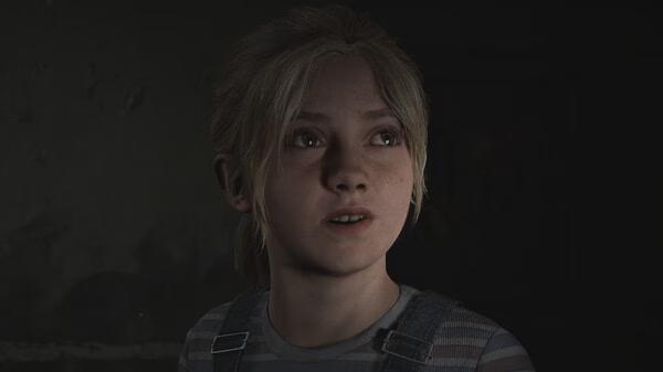 A Silent Hill 2 screenshot shows a character wearing a striped shirt and overalls against a dark, eerie background.