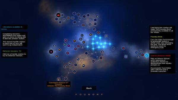 Heat Signature screenshot showing a galactic map with various stations and paths highlighted. Menu options are displayed on the left.