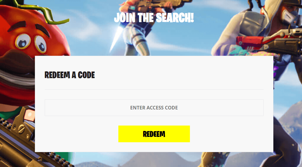 Epic Games code redemption field