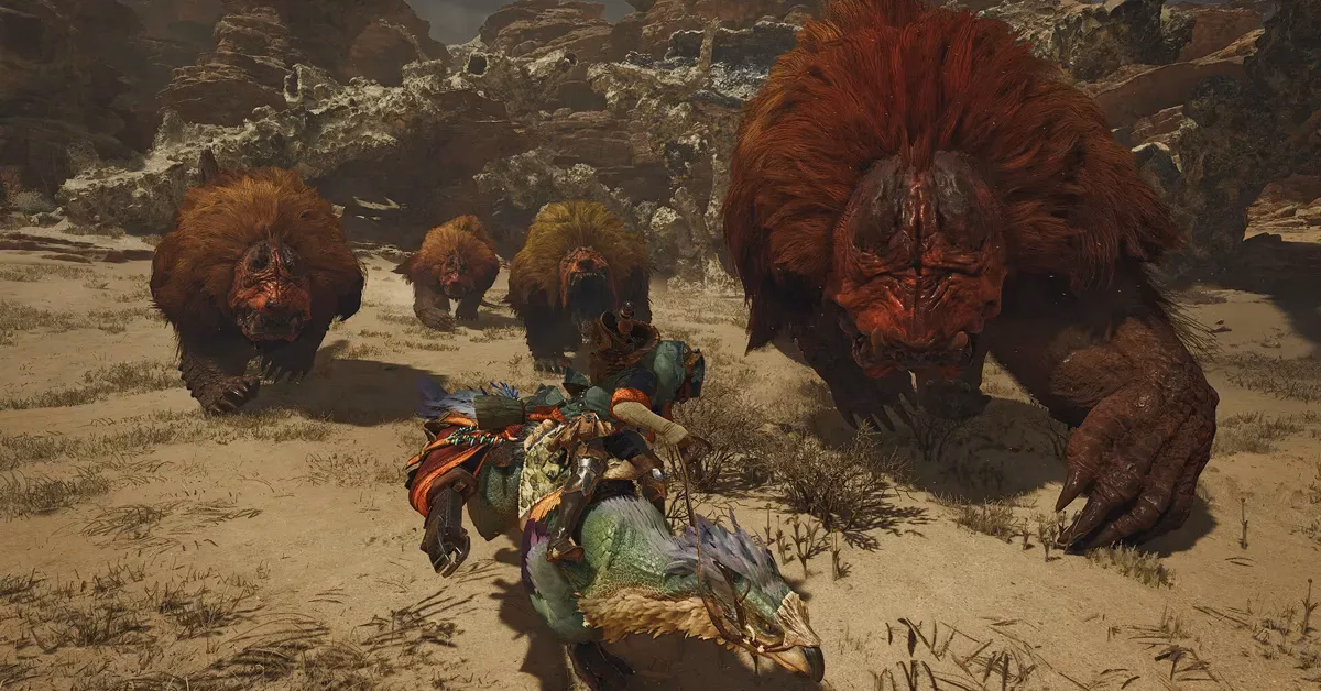 Monster Hunter Wilds gameplay showing intense action