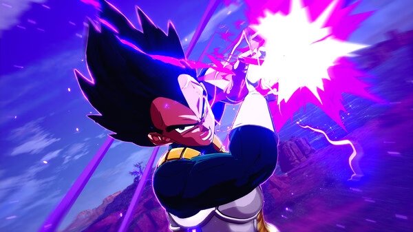 Screenshot from DRAGON BALL: Sparking! ZERO showing a character charging a glowing purple energy attack in a dynamic battle scene.