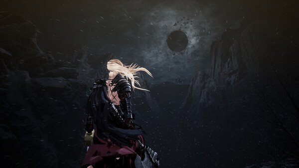 A screenshot from 'The First Berserker: Khazan' shows a warrior facing a dark, ominous sky with a mysterious eclipse.