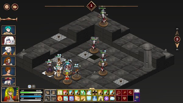 Our Adventurer Guild screenshot: Players navigate a dungeon with characters in combat positions and visible health bars.